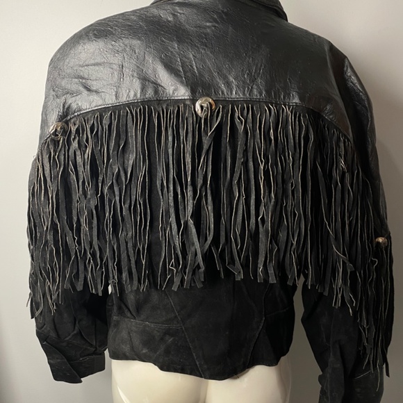 Leather & Suede Fringe Jacket - Picture 2 of 2